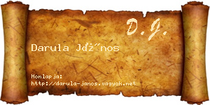 Darula János névjegykártya